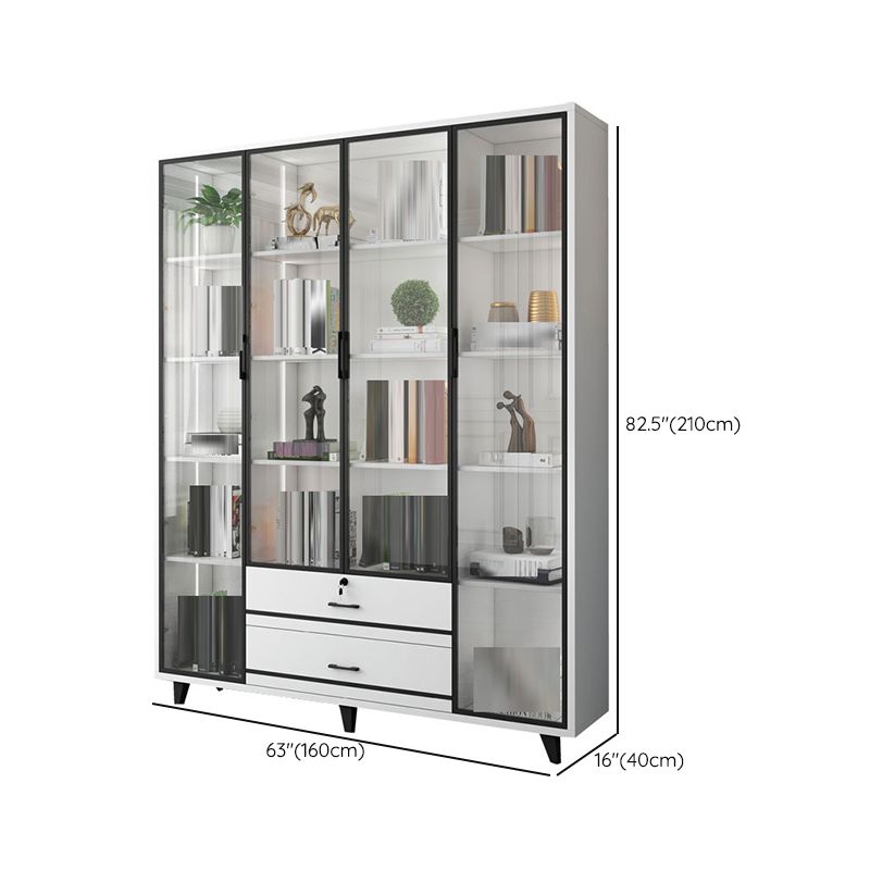 Eigentijdse boekenkast gesloten terug ontworpen houten boekenplank voor slaapkamer