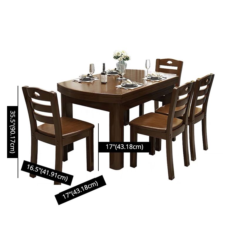 Standard Solid Wood Top Dining Set with 4 Dark Brown Wood Legs for Dining Furniture Clearhalo 'Dining Room Sets' 'Dining Tables & Seating' 'dining_room_set' 'furn' 'furn_dining_room_set' 'Furniture' 'furniture_dining_room_set' 'Kitchen & Dining Furniture' 'kitchen&dining_furn' 'kitchen' 1200x1200_1827b5dd-1b59-4897-bab6-a32cd0795f93