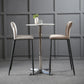 Minimalist Style Upholstered Fabric Barstools Backrest Bar Stools with Footrest
