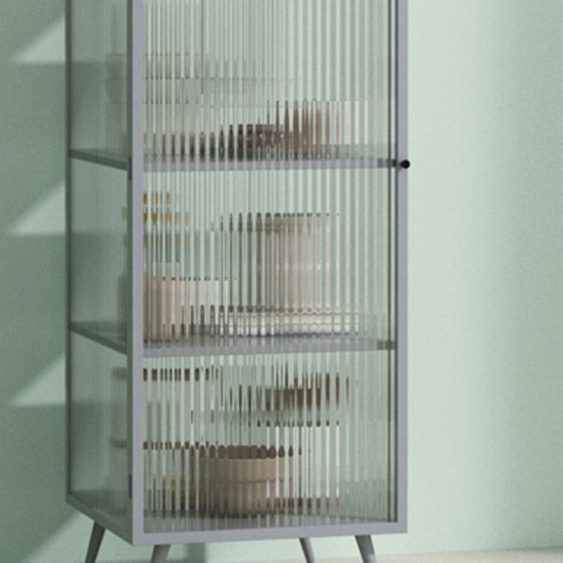 Panneau latéral en métal et en verre 53 "H Modern Minimalist Home Rectangular Batchard avec porte