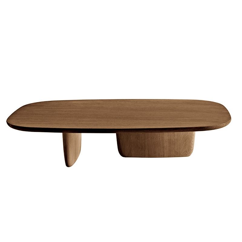 17"H Moderner Couchtisch Schwarzer Couchtisch aus massivem Holz