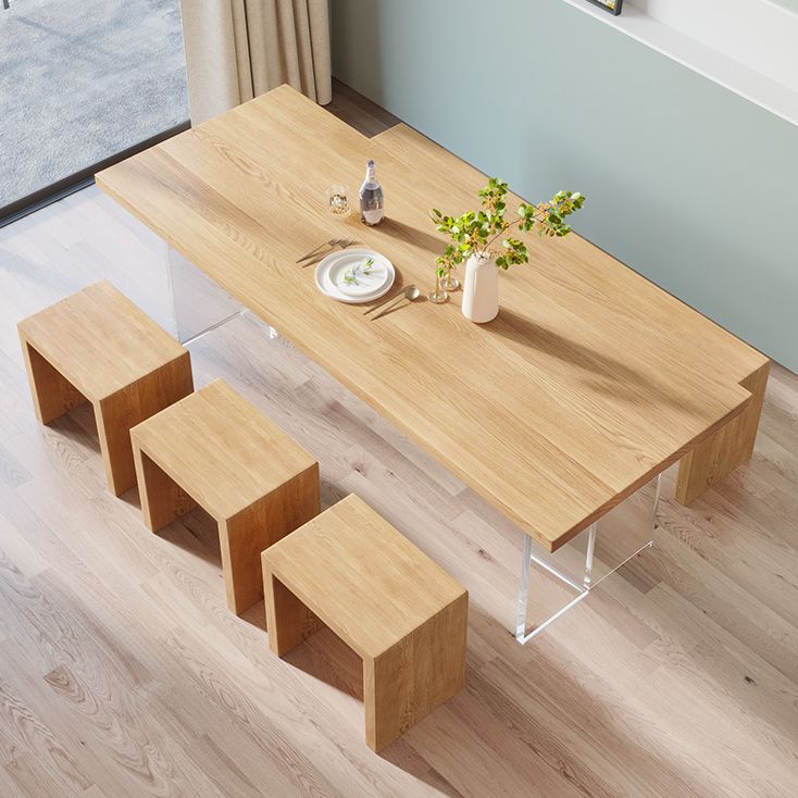 Contemporary Khaki Standard Dining Table Solid Wood Rectangle Dining Table with Double Pedestal Base Clearhalo ' dining_table' 'Dining Tables & Seating' 'Dining Tables' 'furn' 'furn_dining_table' 'Furniture' 'furniture_dining_table' 'Kitchen & Dining Furniture' 'kitchen&dining_furn' 'kitchen' 'kitchen_dining_table' 1200x1200_182a35f0-feea-4e8e-bc0b-946fc5566ee7