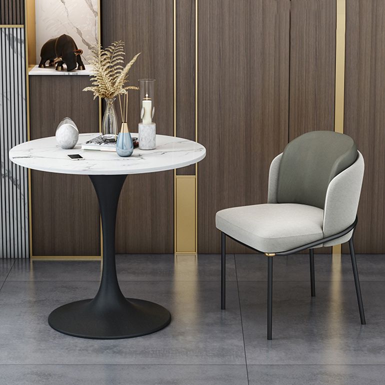 Ensemble de table à manger en marbre en faux marbre blanc 1/2/5 pièces