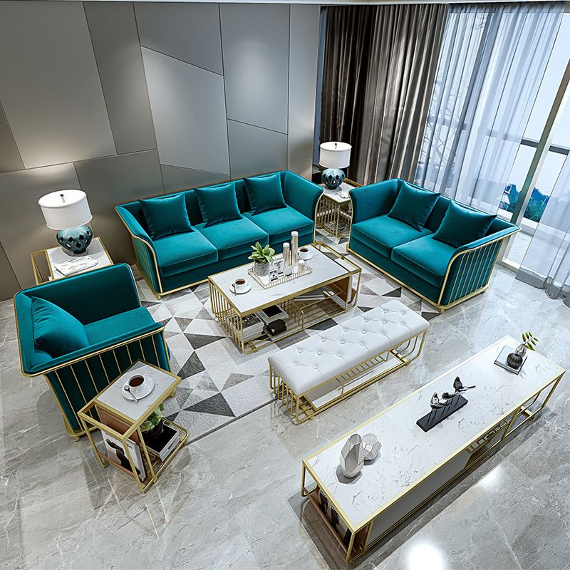 27.5" H Contemporary Blue Velvet Tuxedo Arm Sofa with Pillows Clearhalo 'furn' 'furn_sofas' 'Furniture' 'Living Room Furniture' 'Sofa' 'sofas' 1200x1200_182af745-c7e3-4ce2-8d15-68883ef24576