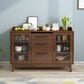 Contemporary Sideboard Buffet Rubberwood Solid Wood Dining Server Clearhalo 'buffet_sideboard' 'Buffets & Sideboards' 'furn' 'furn_buffet_sideboard' 'Furniture' 'Kitchen & Dining Furniture' 1200x1200_182b6dc6-65b0-4b23-bf70-fce504a2894b