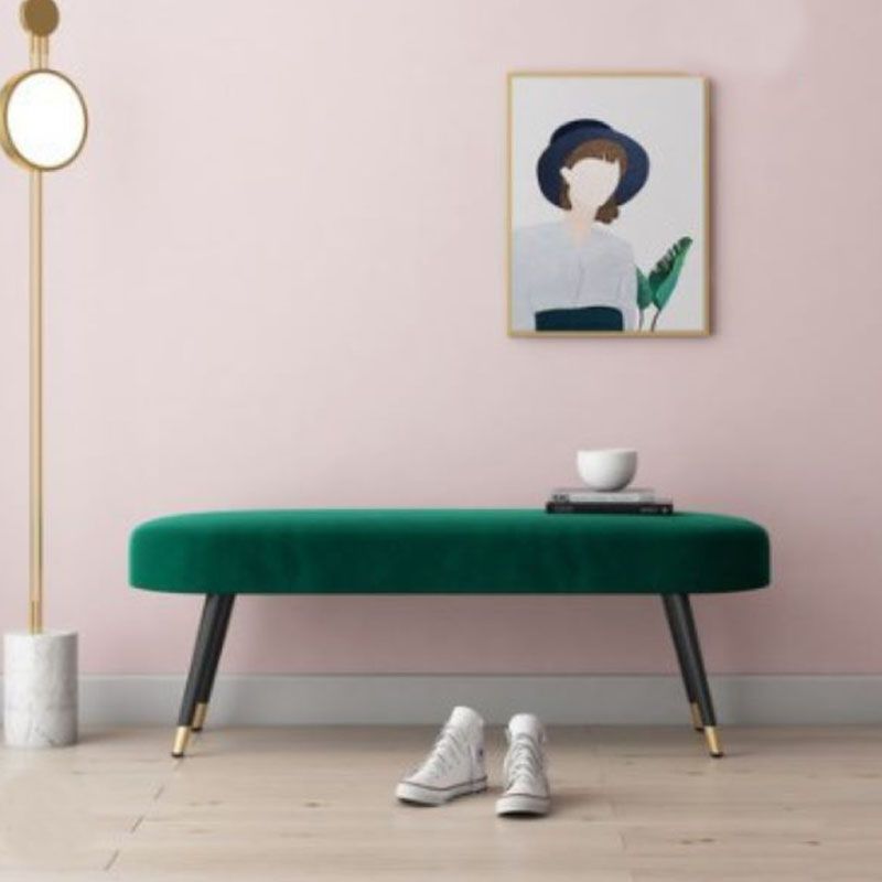 Banc de banc rembourré contemporain avec des jambes en métal avec des jambes métalliques