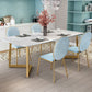 Rectangle Stone Dining Table Traditional Luxury Dinette Table for Home Clearhalo 'Dining Tables & Seating' 'Dining Tables' 'dining_table' 'furn' 'furn_dining_table' 'Furniture' 'furniture_dining_table' 'Kitchen & Dining Furniture' 1200x1200_182c5156-e07e-42a3-9bd4-a04c0a43b6cc