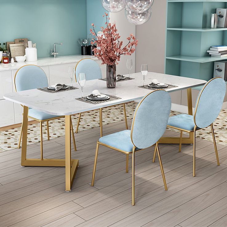 Rectangle Stone Dining Table Traditional Luxury Dinette Table for Home Clearhalo 'Dining Tables & Seating' 'Dining Tables' 'dining_table' 'furn' 'furn_dining_table' 'Furniture' 'furniture_dining_table' 'Kitchen & Dining Furniture' 1200x1200_182c5156-e07e-42a3-9bd4-a04c0a43b6cc