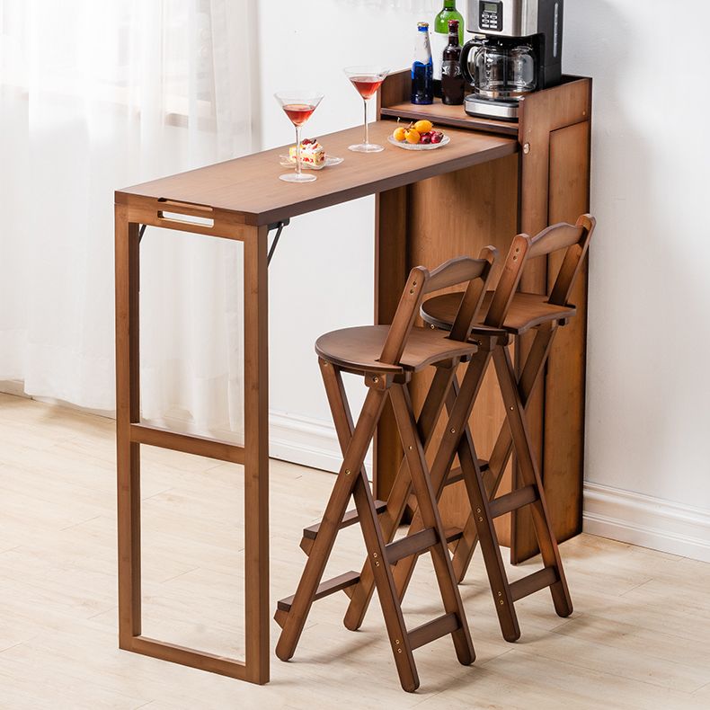 Bamboo Bar Table Folding Dining Table for Kitchen Living Room Clearhalo 'Bar Furniture' 'Bar Tables' 'bar_tables' 'furn' 'furn_bar_tables' 'Furniture' 'Kitchen & Dining Furniture' 1200x1200_182dc0ad-e440-40a1-9b34-359ab4bbb2f7