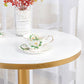 Industrial Gold Bar Table 21.6"W Round Top White Wood Bistro Table for Breakroom Clearhalo 'Bar Furniture' 'Bar Tables' 'bar_tables' 'furn' 'furn_bar_tables' 'Furniture' 'furniture_bar_tables' 'Kitchen & Dining Furniture' 'kitchen&dining_furn' 'kitchen' 1200x1200_182e007c-fb80-4fa5-88a6-4a04d4e2c097