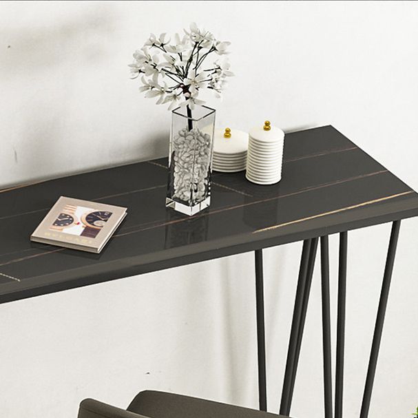 White and Black Glam Style Bar Table in Iron Top and Faux Marble Milk Tea Shop Bar Table Clearhalo 'Bar Furniture' 'Bar Tables' 'bar_tables' 'furn' 'furn_bar_tables' 'Furniture' 'furniture_bar_tables' 'Kitchen & Dining Furniture' 1200x1200_182f2c03-f311-4c58-99d9-17691c60c7fa