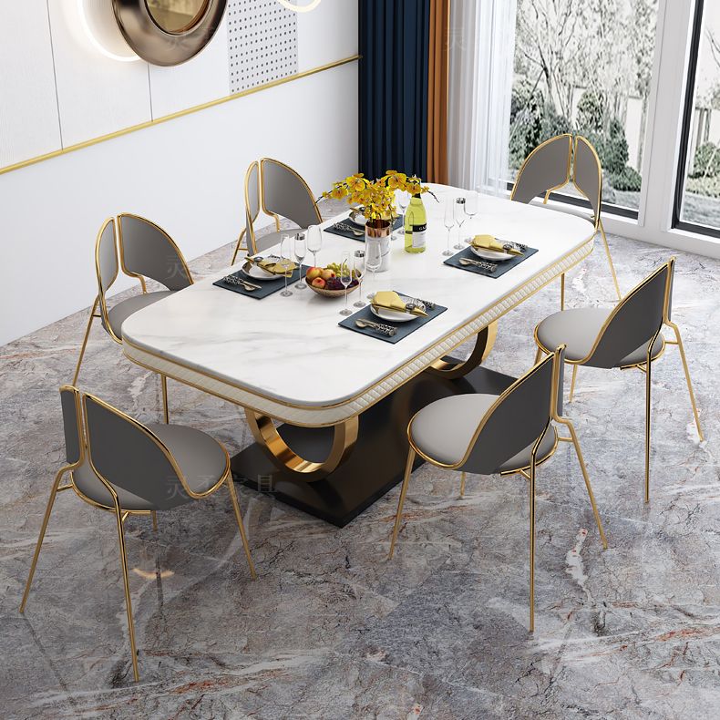Modern 1/2/5/7 Pieces Dining Set Marble Dining Table with Leather Chairs Clearhalo 'Dining Room Sets' 'Dining Tables & Seating' 'dining_room_set' 'furn' 'furn_dining_room_set' 'Furniture' 'furniture_dining_room_set' 'Kitchen & Dining Furniture' 'kitchen&dining_furn' 'kitchen' 1200x1200_18303b08-a5da-4a9a-b1e0-688f5a8fdca6