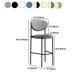 Industrial Upholstered Armless Bar Stool Round Seat Bar Chair with Metal Legs