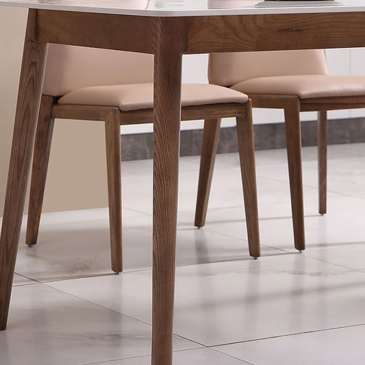 Modern Sintered Stone Dining Table Rectangular Dining Table with Four-leg Solid Wood Base Clearhalo 'Dining Room Sets' 'Dining Tables & Seating' 'dining_room_set' 'furn' 'furn_dining_room_set' 'Furniture' 'furniture_dining_room_set' 'Kitchen & Dining Furniture' 'kitchen&dining_furn' 'kitchen' 1200x1200_183157c0-2b13-421b-857c-eed044b43342