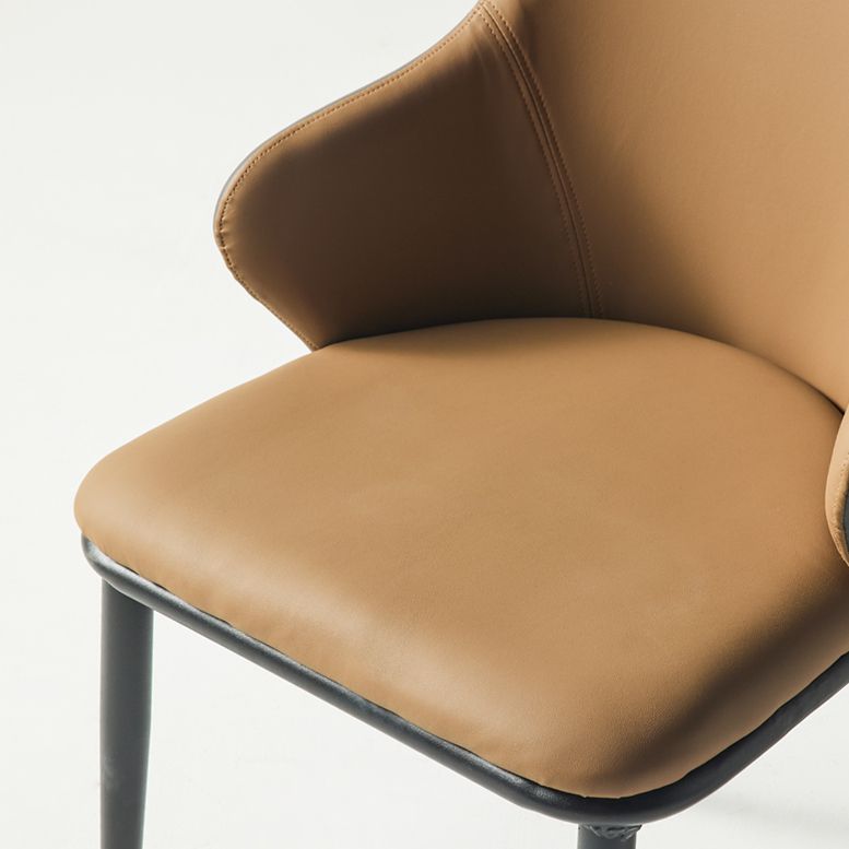 Contemporary Restaurant Leather Armchair Matte Finish Parsons Dining Chair Clearhalo ' kitchen&dining_furn' 'Dining Chairs' 'Dining Tables & Seating' 'dining_chair' 'furn' 'furn_dining_chair' 'Furniture' 'furniture_dining_chair' 'Kitchen & Dining Furniture' 'kitchen' 1200x1200_1831ce18-967a-47d3-b272-820feac0009a