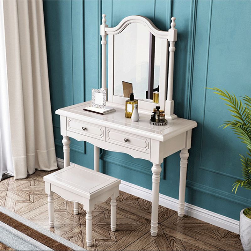 3-Piece Set Makeup Vanity Victorian Mirror and Stool Dressing Desk Clearhalo 'Bedroom Furniture' 'furn' 'furn_makeup_vanities' 'Furniture' 'Makeup Vanities' 'makeup_vanities' 1200x1200_1832c712-f718-48a1-b9c6-f056b3c11281