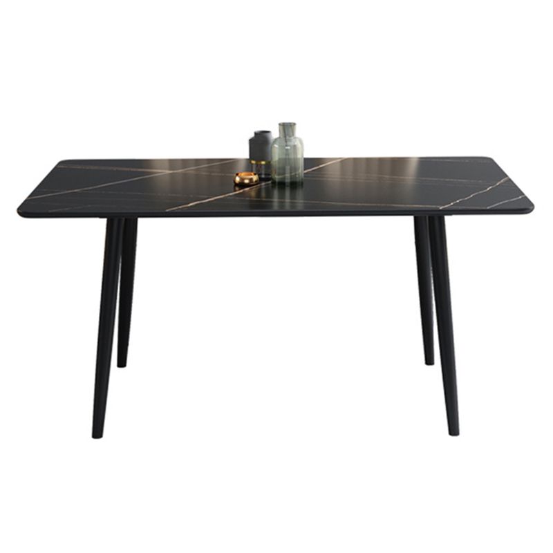 Dining Room Contemporary Sintered Stone Dining Table Rectangular Table with Metallic Base Clearhalo ' dining_table' 'Dining Tables & Seating' 'Dining Tables' 'furn' 'furn_dining_table' 'Furniture' 'furniture_dining_table' 'Kitchen & Dining Furniture' 'kitchen&dining_furn' 'kitchen' 'kitchen_dining_table' 1200x1200_1834f914-a5f3-444d-bd2c-4f81b39f98cc