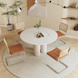 Round Standard Height Dining Table Modern Stone and Metal White Dinette Table Clearhalo 'Dining Tables & Seating' 'Dining Tables' 'dining_table' 'furn' 'furn_dining_table' 'Furniture' 'furniture_dining_table' 'Kitchen & Dining Furniture' 1200x1200_18357829-ea79-4404-a5b6-e768570c3987