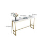 Glam Bar Height Table White Faux Marble Top Bistro Bar Table with Metal Base Clearhalo 'Bar Furniture' 'Bar Tables' 'bar_tables' 'furn' 'furn_bar_tables' 'Furniture' 'Kitchen & Dining Furniture' 1200x1200_1835e1c1-4c0d-4098-923d-d6dfdbaeca22