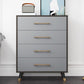 Grey Accent Chest with Solid Wood Straight Legs and Drawers Chest
