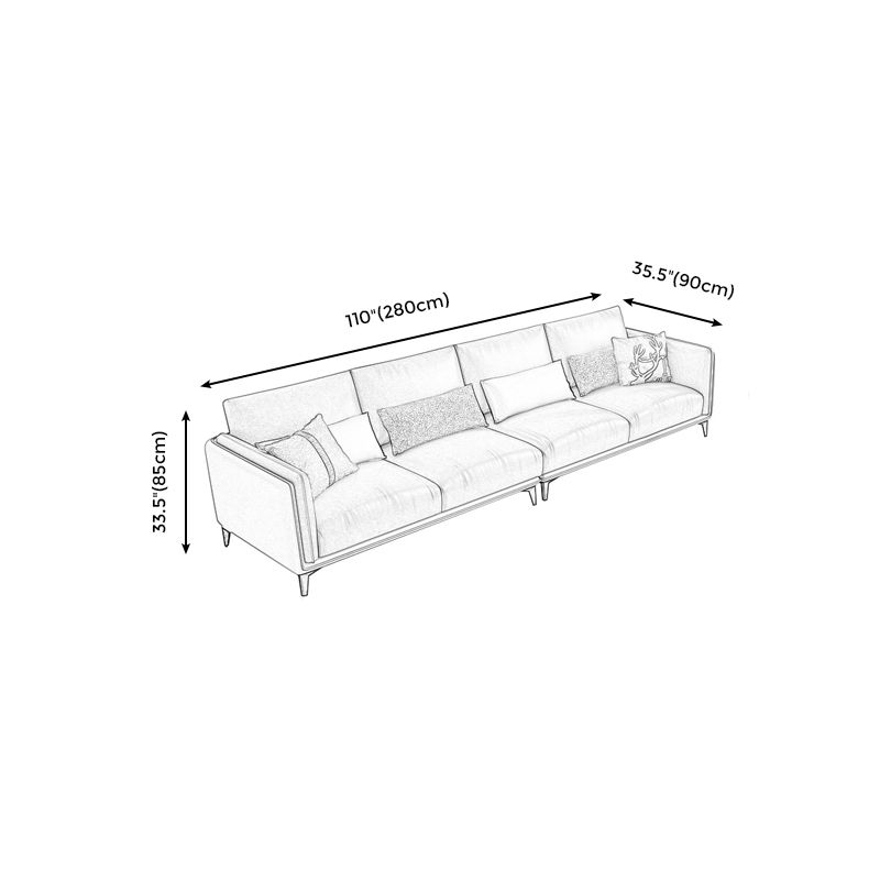 Contemporary Upholstered Sofa Blue Sewn Pillow Back Couch with Tuxedo Arm Clearhalo 'furn' 'furn_sofas' 'Furniture' 'furniture_sofas' 'kitchen' 'kitchen_sofas' 'Living Room Furniture' 'Sofa' 'sofas' 1200x1200_1838b70f-964a-4946-bf5b-2bb78fe4850d