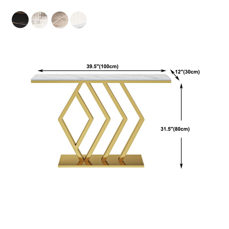 Tabella della console in ardesia glam 31.49 "Tabella di accento rettangolo in metallo alto