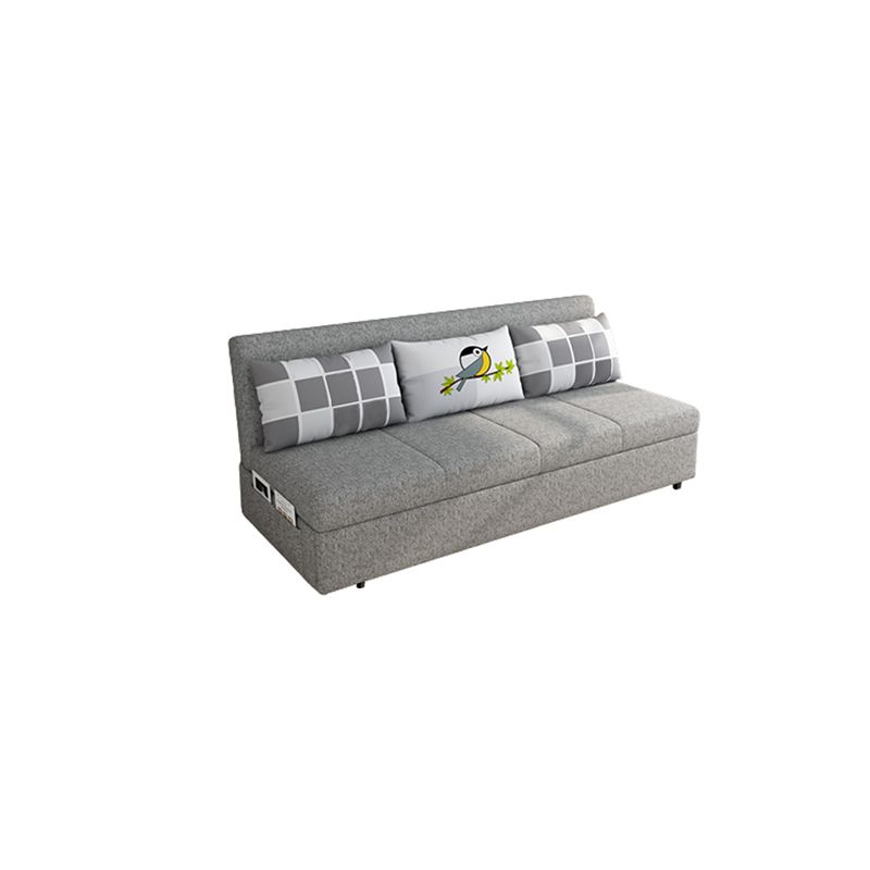 Contemporary Armless Cotton Blend Sofa Bed in Grey with Storage Clearhalo 'furn' 'furn_sofas' 'Furniture' 'furniture_sofas' 'Living Room Furniture' 'Sofa' 'sofas' 1200x1200_18395b99-9a5a-45fd-a6d2-71f64f145561