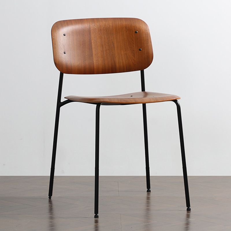 Nordic Wooden Dining Chair with Metal Base 31"H Open Back Dining Side Chair for Restaurant Clearhalo ' kitchen&dining_furn' 'Dining Chairs' 'Dining Tables & Seating' 'dining_chair' 'furn' 'furn_dining_chair' 'Furniture' 'furniture_dining_chair' 'Kitchen & Dining Furniture' 'kitchen' 1200x1200_183b1f64-85d2-4377-8914-629d7c6605ae