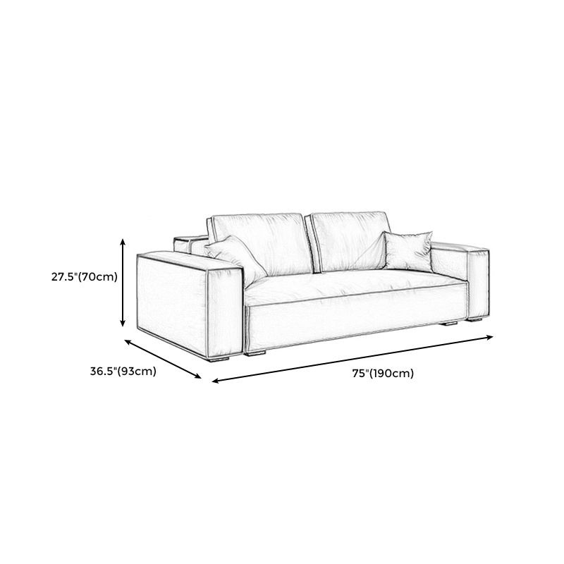 Tanna in vera pelle di divano a braccio quadrato stretto/sezionale per soggiorno