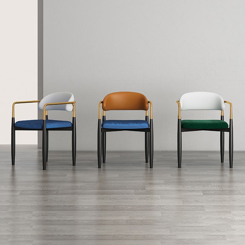 Contemporary Style Dining Chairs Dining Arm Open Back Chairs with Metal Legs Clearhalo ' kitchen&dining_furn' 'Dining Chairs' 'Dining Tables & Seating' 'dining_chair' 'furn' 'furn_dining_chair' 'Furniture' 'furniture_dining_chair' 'Kitchen & Dining Furniture' 'kitchen' 1200x1200_183e4d7c-eaac-4297-a46e-1db0e1f9d6c8