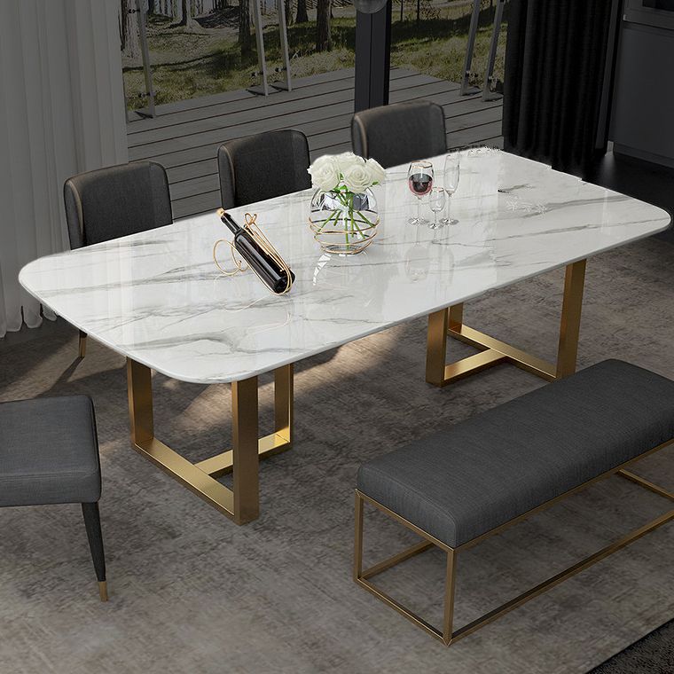 Traditional Luxury Dining Table Rectangle Sintered Stone Sled Dining Table Clearhalo ' dining_table' 'Dining Tables & Seating' 'Dining Tables' 'furn' 'furn_dining_table' 'Furniture' 'furniture_dining_table' 'Kitchen & Dining Furniture' 'kitchen&dining_furn' 'kitchen' 'kitchen_dining_table' 1200x1200_183e58c0-bca8-42c1-9b8a-297c11363031