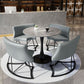 Modern Style Round Dining Table Sintered Stone Table with Tulip Base for Home Clearhalo ' dining_table' 'Dining Tables & Seating' 'Dining Tables' 'furn' 'furn_dining_table' 'Furniture' 'furniture_dining_table' 'Kitchen & Dining Furniture' 'kitchen&dining_furn' 'kitchen' 'kitchen_dining_table' 1200x1200_1840d550-7049-44de-9d88-e6f5dcbdbb3b