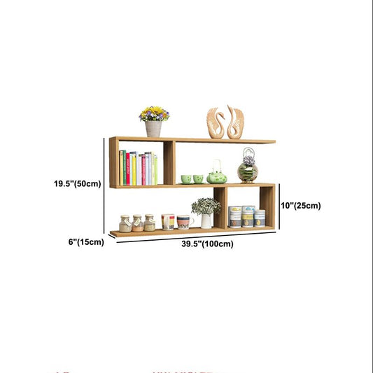 Estantería flotante de madera moderna estantería de estante de espalda cerrada para el hogar
