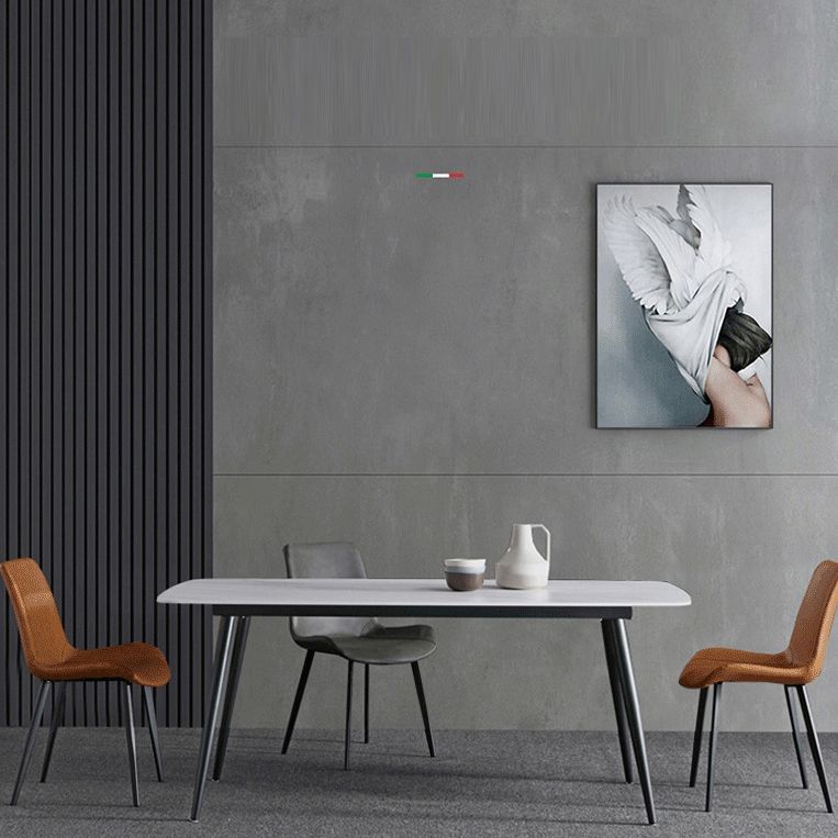 Silla de comedor de comedor de cuero sintética contemporánea para uso en el hogar