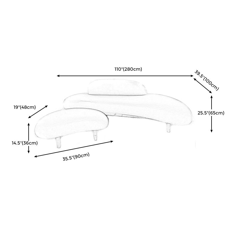 Contemporary Cream Velvet Tight Back Armless Sofa/Sectional with Wear-Resistant Clearhalo 'Furniture' 'furniture_sectionals' 'Living Room Furniture' 'Sectionals' 1200x1200_1845237c-de42-4feb-bc77-ae6876a426b0