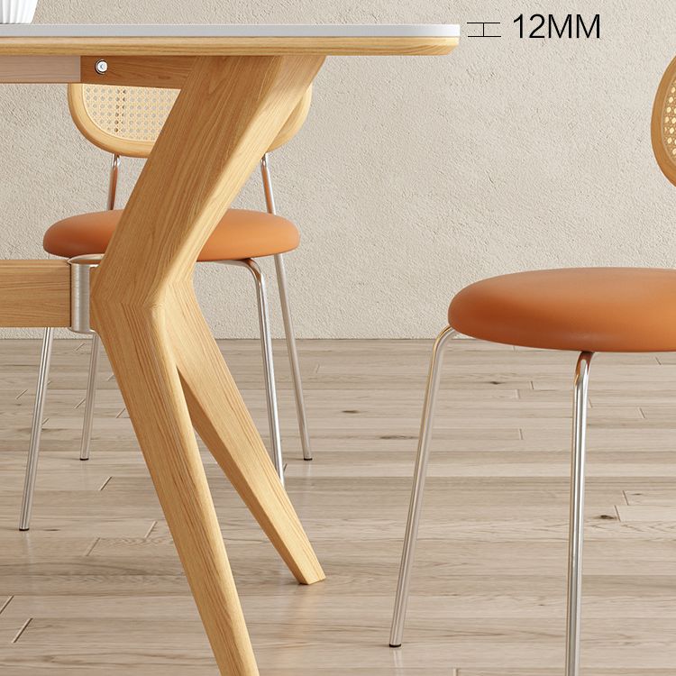 Steen top eettafel set met houten frame 1/4/5/7 stuks moderne dinette set voor thuis