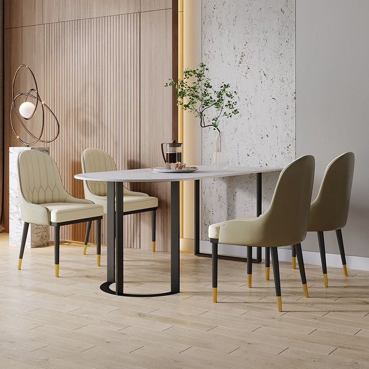 Tavolo da pranzo contemporaneo in pietra tavolo da pranzo con doppio piedistallo