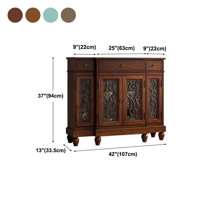 Dining Server Birch e Sideboard in legno fabbricato con cassetti, 42,1 "L x 13,2" W x 37 "H