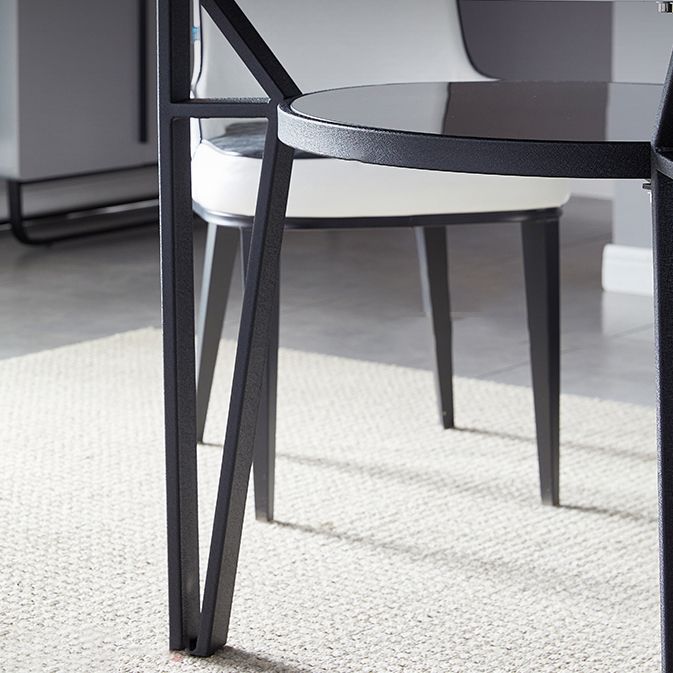 Glass Dining Room Table for 2 Person Round Tabletop with Storage Clearhalo 'Dining Tables & Seating' 'Dining Tables' 'dining_table' 'furn' 'furn_dining_table' 'Furniture' 'Kitchen & Dining Furniture' 1200x1200_1847065f-3a3a-41b7-87f6-b7afbe48b424