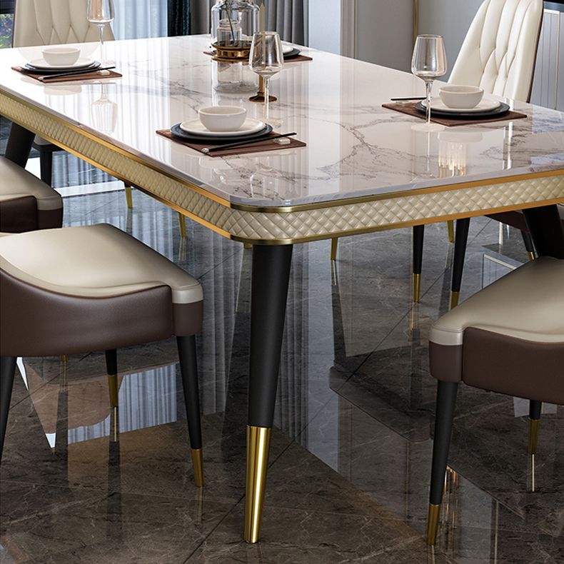 Sintered Stone Modern Rectangle Dining Table White Stone Top Table with 4 Legs Clearhalo ' dining_table' 'Dining Tables & Seating' 'Dining Tables' 'furn' 'furn_dining_table' 'Furniture' 'furniture_dining_table' 'Kitchen & Dining Furniture' 'kitchen&dining_furn' 'kitchen' 'kitchen_dining_table' 1200x1200_18488fda-8eb5-458e-b8ba-82917bcd58d7