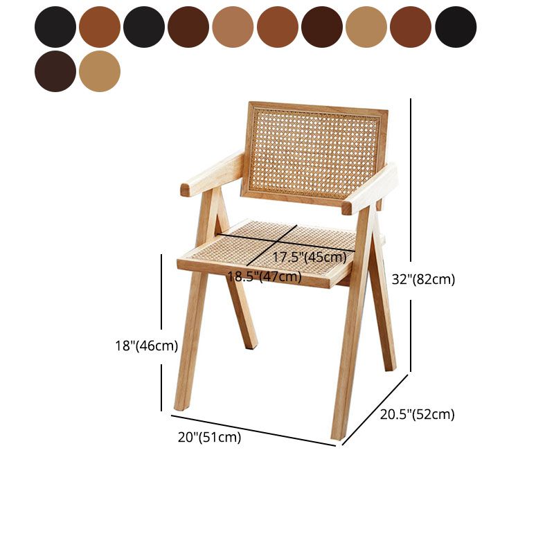 Modern Home Dining Arm Chair Rubberwood Open Back Dining Side Chair Clearhalo 'Dining Chairs' 'Dining Tables & Seating' 'dining_chair' 'furn' 'furn_dining_chair' 'Furniture' 'furniture_dining_chair' 'Kitchen & Dining Furniture' 1200x1200_1848ea06-cdc0-464d-bb9b-b16d282a3c40
