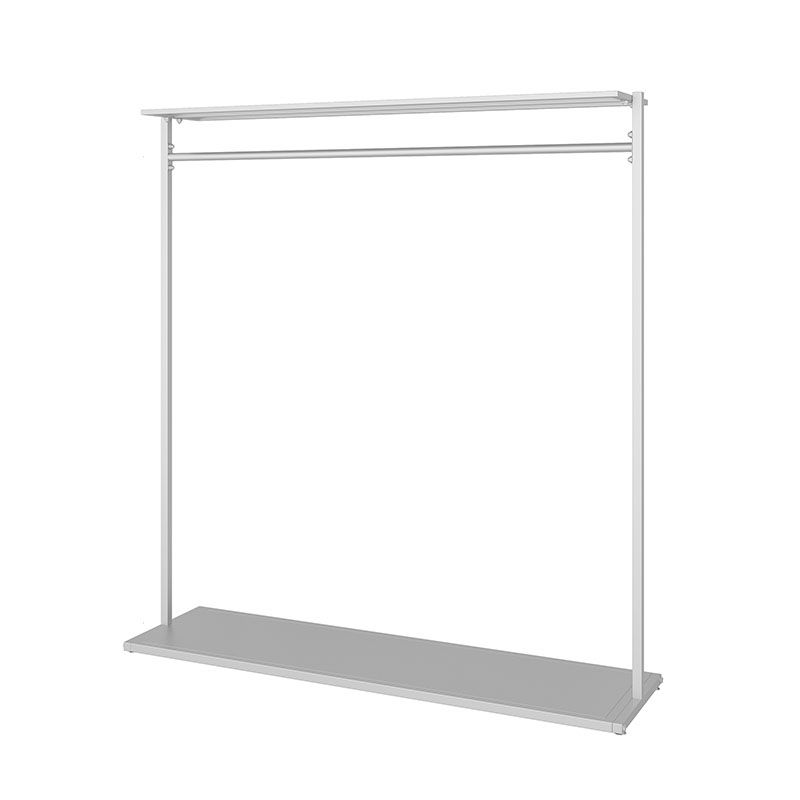 Rack de manteau simple pure couleur métallique en manteau autoportant avec étagères avec étagères