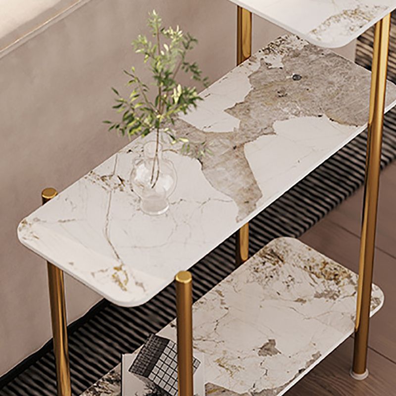 Mesa lateral rectangular contemporánea Top 4 patas Tabla Fin