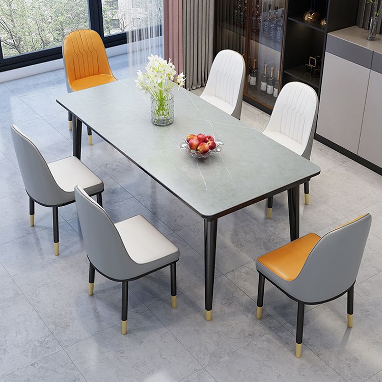 Simple Rectangle Shape Kitchen Dining Table Sintered Stone Dining Table with 4 Legs Base Clearhalo ' dining_table' 'Dining Tables & Seating' 'Dining Tables' 'furn' 'furn_dining_table' 'Furniture' 'furniture_dining_table' 'Kitchen & Dining Furniture' 'kitchen&dining_furn' 'kitchen' 'kitchen_dining_table' 1200x1200_1849d21f-5c62-4c89-a9ff-69057b6fa74f