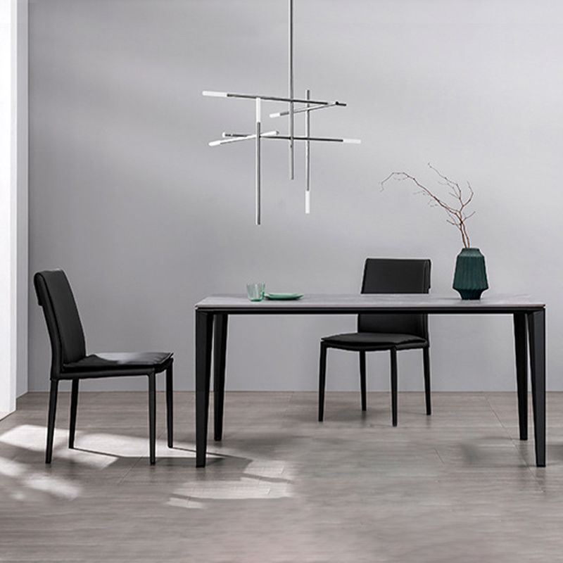 Upholstered Side Chair Faux Leather Modern Dining Side Chair