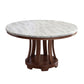 Sintered Stone Dining Table Modern White Convertible Furniture with Pedestal Base for Home