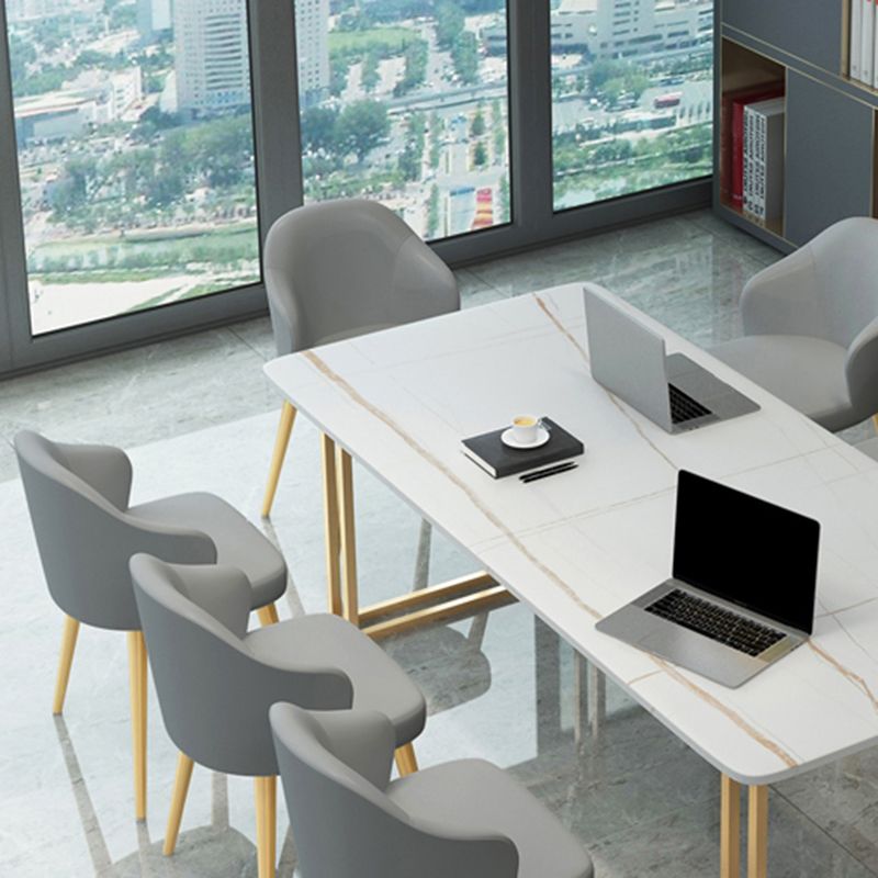 Tavolo da lavoro a forma di rettangolare Distallo di scrittura in pietra in grigio