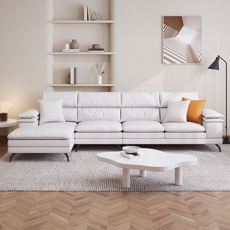 36 "H Contemporáneo de sofá de cuero de cuero Sectional