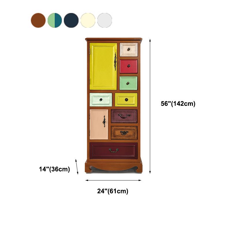 Rangement de rangement en bois commode de style rétro coffre de rangement de chambre à coucher avec tiroirs