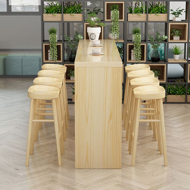Zeitgenössischer Tresenhocker aus massivem Holz, Eimer, Wohnzimmer-Barhocker